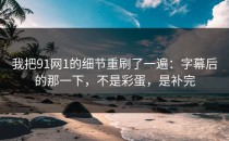 我把91网1的细节重刷了一遍：字幕后的那一下，不是彩蛋，是补完